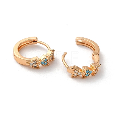 Brass Hoop Earrings with Rhinestone EJEW-K256-61KCG-1