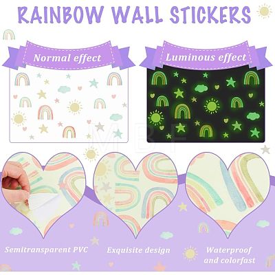 Waterproof PVC Luminous Wall Stickers DIY-WH0308-215-1