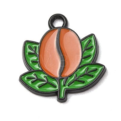 Coffee Alloy Enamel Pendants ENAM-I089-01B-03-1