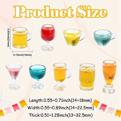 45Pcs 9 Styles Wine Transparent Resin Cabochons CRES-CJZ0009-02-1