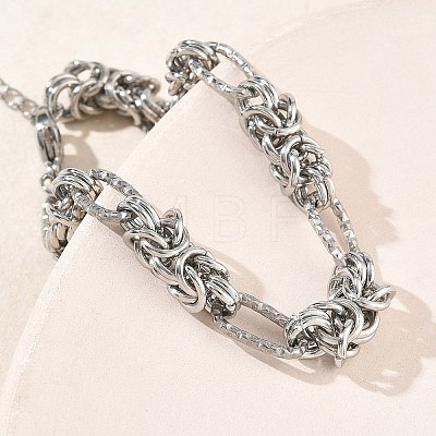 Unisex 304 Stainless Steel Byzantine Chains Bracelets BJEW-G790-05P-1