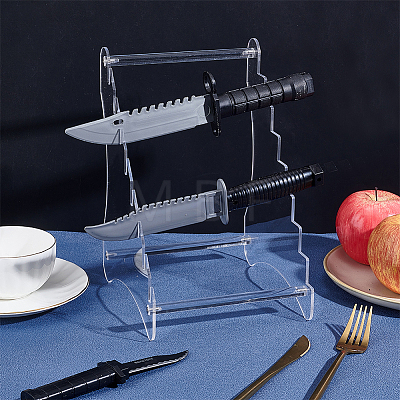Transparent Acrylic Fruit Knife Display Stands AJEW-WH0470-91A-1