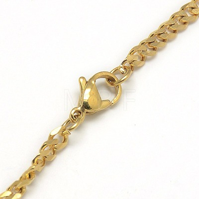 Trendy Men's 201 Stainless Steel Curb Chain Necklaces NJEW-L043A-42G-1