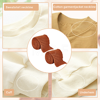 95% Cotton & 5% Elastic Fiber Ribbing Fabric for Cuffs FIND-WH0136-02B-1