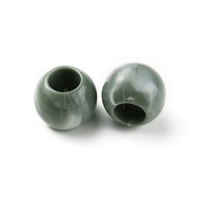 Acrylic European Beads OACR-WH0028-18H-1