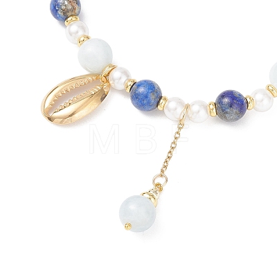 Cowrie Shell 304 Stainless Steel Charm Bracelets BJEW-JB12861-1