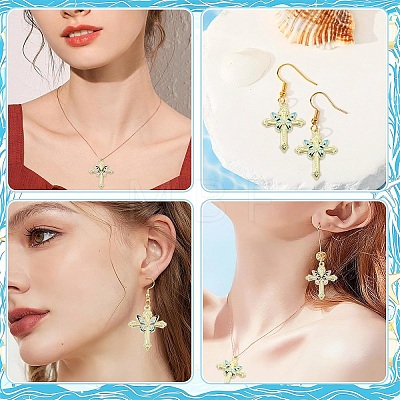 15Pcs 3 Colors Light Gold Plated Alloy Enamel Pendants ENAM-YW0008-60-1