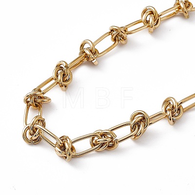 304 Stainless Steel Kont Link Chain Necklace for Men Women NJEW-P269-02G-1