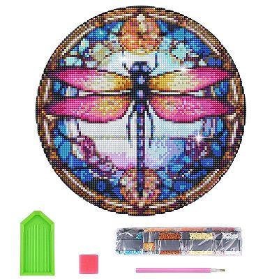 Dragonfly DIY Diamond Painting Sticker Kits PW-WG88104-01-1