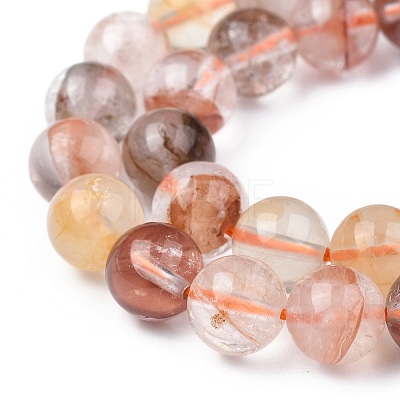 Natural Hematoid Quartz/Ferruginous Quartz Beads Strands G-F673-03-8mm-1