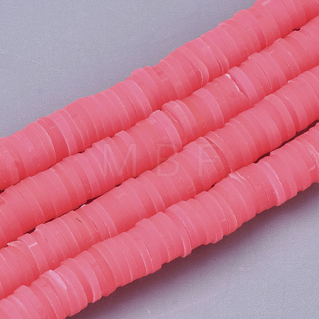 Handmade Polymer Clay Beads Strands CLAY-R089-6mm-044-1