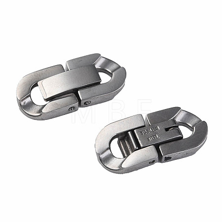 Non-Tarnish 304 Stainless Steel Fold Over Clasps X-STAS-N087-48B-01P-1