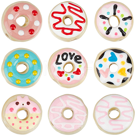 18Pcs 9 Colors Handmade Porcelain Enamel Beads PORC-PA0001-60-1
