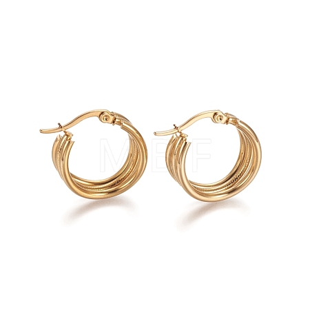 304 Stainless Steel Geometric Hoop Earrings STAS-D171-28G-1