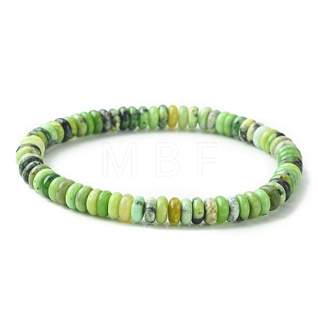 Natural Serpentine Jade Flat Round Beaded Stretch Bracelets BJEW-JB09439-1
