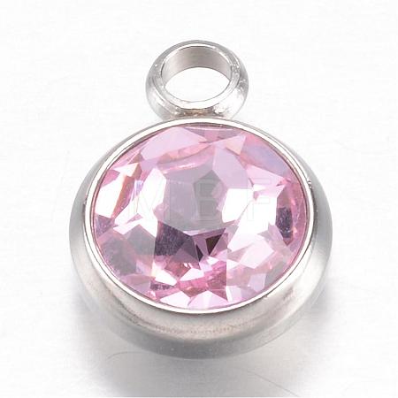 304 Stainless Steel Glass Rhinestone Charms STAS-G082-05-1