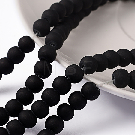 Baking Paint Transparent Glass Bead Strands GLAA-S031-6mm-38-1