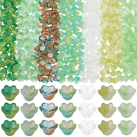 350Pcs 7 Styles Glass Beads GLAA-SC0003-44-1