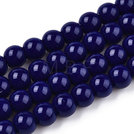 Opaque Solid Color Glass Beads Strands GLAA-T032-P6mm-03-1