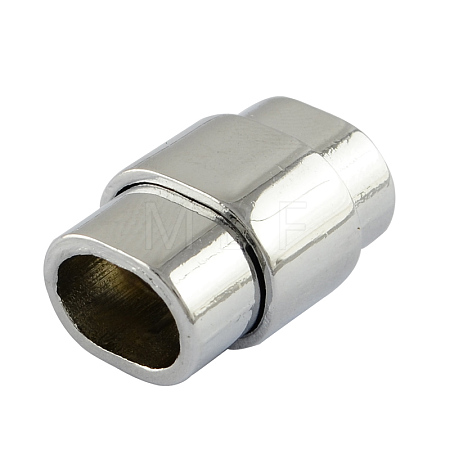 Rectangle Alloy Magnetic Clasps with Glue-in Ends for Jewelry Making PALLOY-S008-1