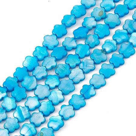 Natural Freshwater Shell Dyed Beads Strands SHEL-K001-001F-1