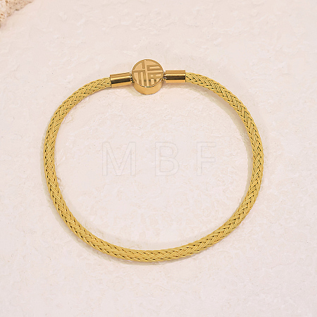 Adjustable Chinese Style Fortune 304 Stainless Steel Braided Steel Wire Bracelets for Women WF4660-3-1