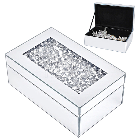 Crushed Diamond Mirrored Jewelry Storage Cases CON-WH0100-22-1