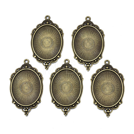 Tibetan Style Alloy Pendant Cabochon Settings LS-X-TIBEP-R304-016AB-LF-1