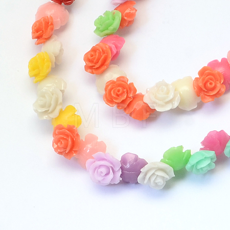 Flower Dyed Synthetic Coral Beads CORA-Q023-14-1