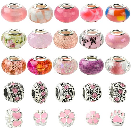 50Pcs Resin European Beads RESI-CJC0050-01B-1