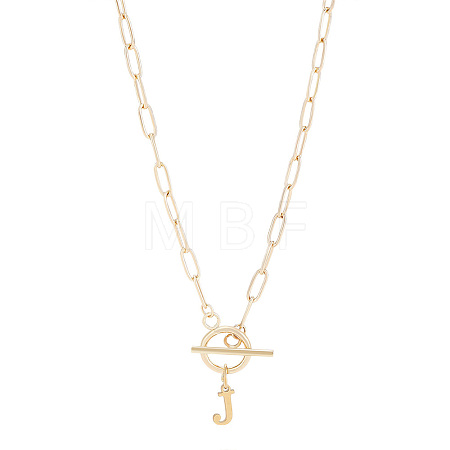 304 Stainless Steel Letter Pendant Necklaces NJEW-LP0001-52J-G-1