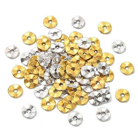 100Pcs 2 Colors Tibetan Style Wavy Spacer Beads TIBEB-YW0001-67-1