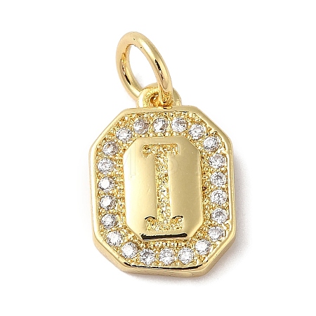 Real 18K Gold Plated Brass Micro Pave Clear Cubic Zirconia Pendants KK-L216-002G-I-1
