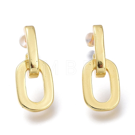 Brass Half Hoop Earrings EJEW-H104-13G-1