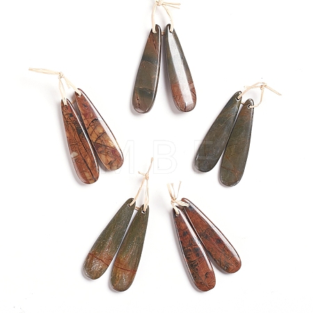 Natural Picasso Jasper Pendants X-G-G827-03A-1