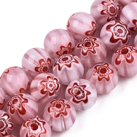 Handmade Millefiori Glass Beads Strands LK-T001-10A-1