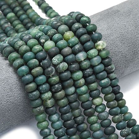 Natural Moss Agate Beads Strands G-P575-A24-8x5mm-1