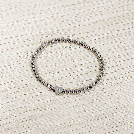 304 Stainless Steel Beads Stretch Bracelets for Women FS-WGC4F34-08-1