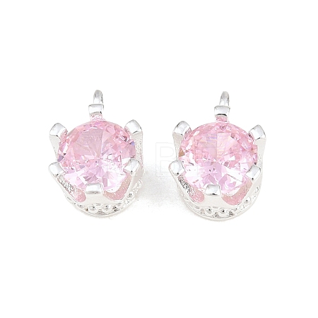 Brass Pave Cubic Zirconia Charms KK-CBABC34-09S-01-1
