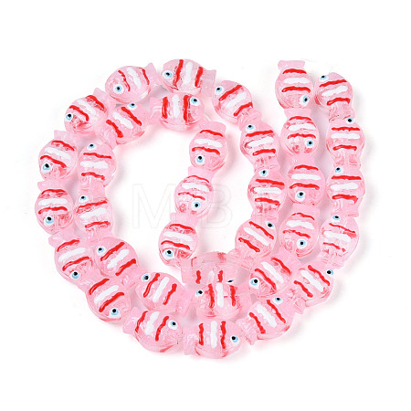 Transparent Glass and Enamel Beads Strands GLAA-T034-01A-1