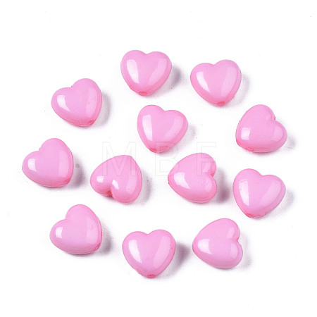 Pearl Pink Heart Acrylic Beads X-SACR-10X11-11-1