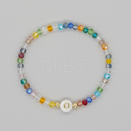 Handmade Bohemian Colorful Faceted Rondelle Glass Beaded Stretch Bracelets UI5654-15-1