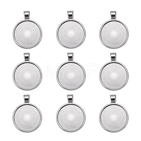 Tibetan Style Alloy Pendant Cabochon Settings TIBE-R295-055B-LF-1
