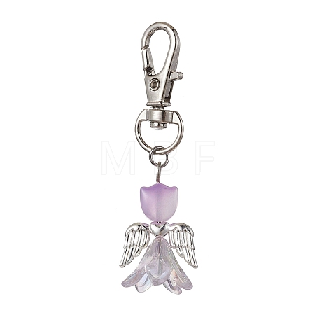 Angel Glass Pendant Decorations HJEW-JM01627-01-1