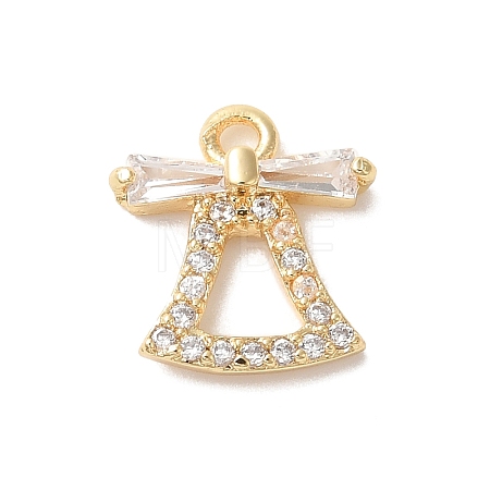 Christmas Theme Brass Micro Pave Cubic Zirconia Charms  KK-P278-02B-G-1