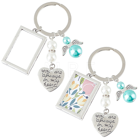 Wedding Bouquet Alloy & Glass Photo Charms DIY-SC0025-62B-1