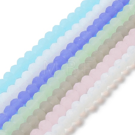Imitation Jade Solid Color Glass Beads Strands EGLA-A034-J6mm-MD-M-1