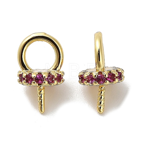 Brass Micro Pave Cubic Zirconia Peg Bails KK-S397-03B-1