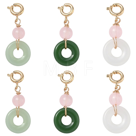 6Pcs 3 Styles Glass Pendant Decorations HJEW-YW00552-1