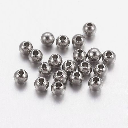 Tarnish Resistant Stainless Steel Beads X-STAS-R033-3mm-1